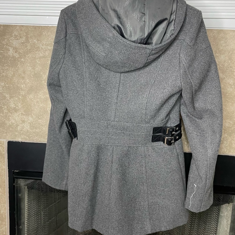 Guess peacoat jacket coat size small grey buttons and zip EUC - Picture 6 of 8